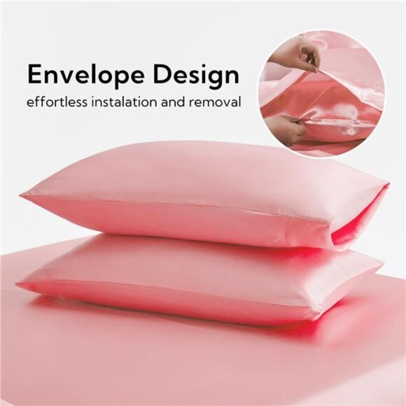 Candoury Satin Sheets Full Size Bed Sheets Set 4 Pcs, Soft and Durable - Picture 6 of 16